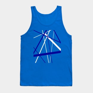 Criss Cross Royal Blue and White Lines Tank Top